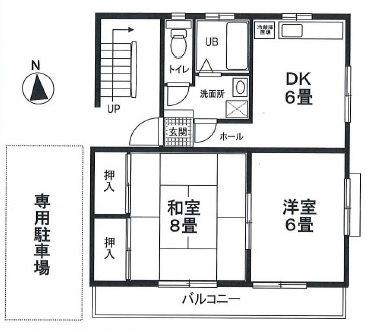 アーバンコーポ若杉(2DK/1階)の間取り写真