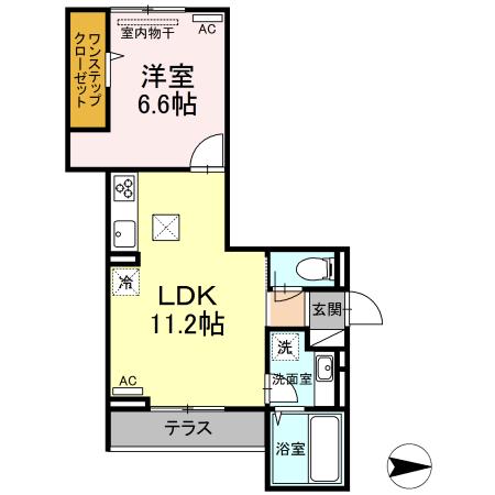 HAROUDO(1LDK/1階)の間取り写真