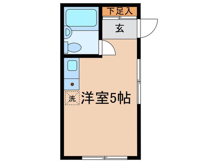 ソレイユ経堂(ワンルーム/2階)の間取り写真