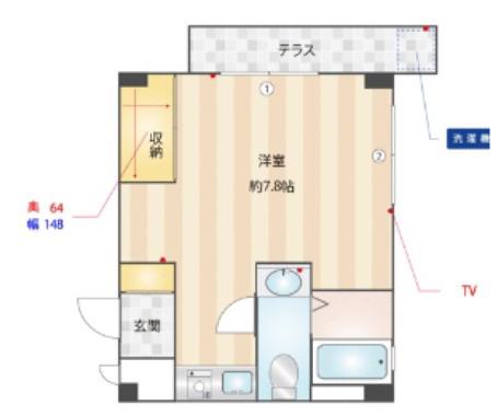 ケーワイビルA(1K/1階)の間取り写真