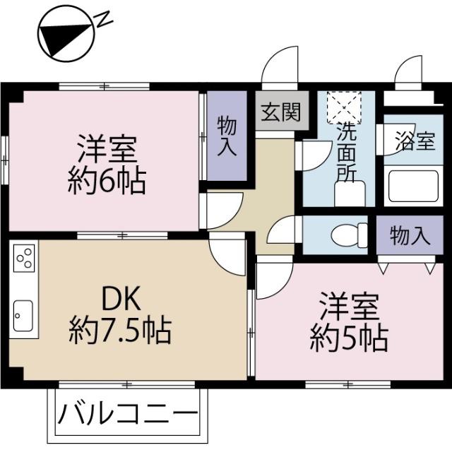 セントラルコーポIII(2DK/1階)の間取り写真