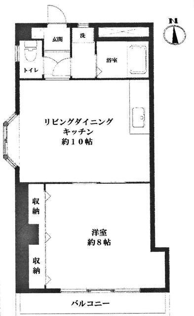 プレステージ横浜東寺尾(1LDK/1階)の間取り写真