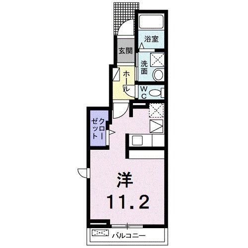ルーベル 立花 I(ワンルーム/1階)の間取り写真