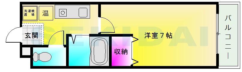 SEPTILE 佐堂(1K/1階)の間取り写真