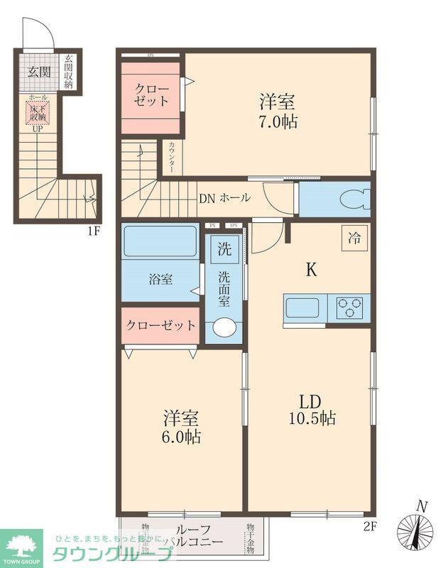 LINERA I(2LDK/2階)の間取り写真