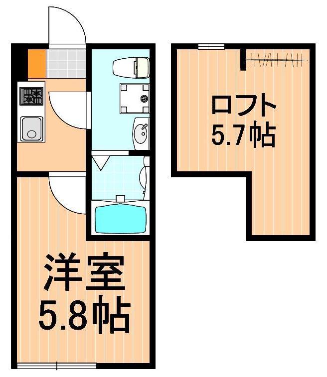 レオズ柴又05(1K/1階)の間取り写真