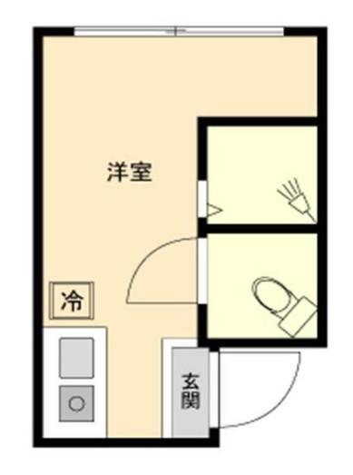 慶応マンション(ワンルーム/1階)の間取り写真