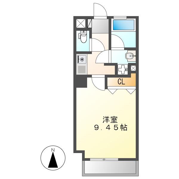 コンフォ清水(1K/8階)の間取り写真