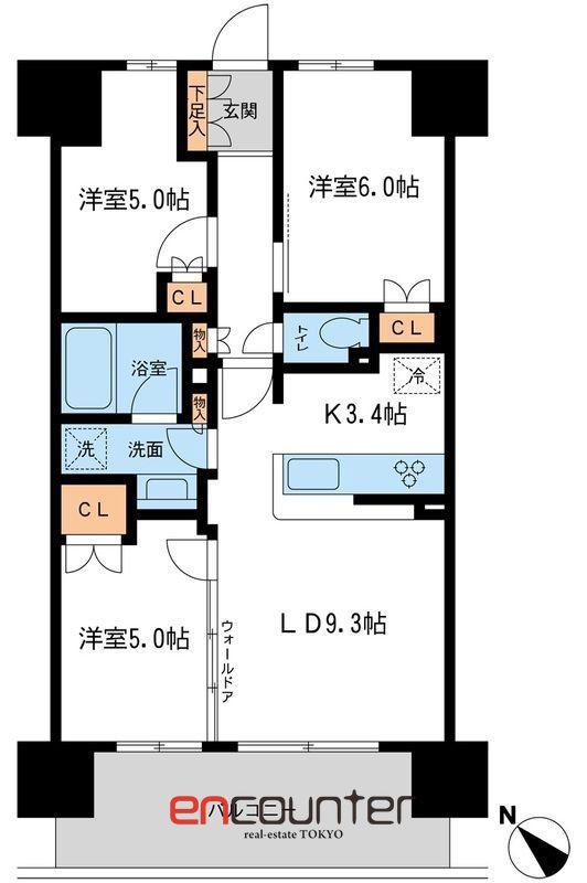 BLESS宮崎台(3LDK/1階)の間取り写真