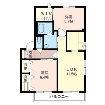 アルシオネIID(2LDK/2階)の間取り写真
