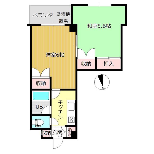 タウンズ大町(2K/2階)の間取り写真