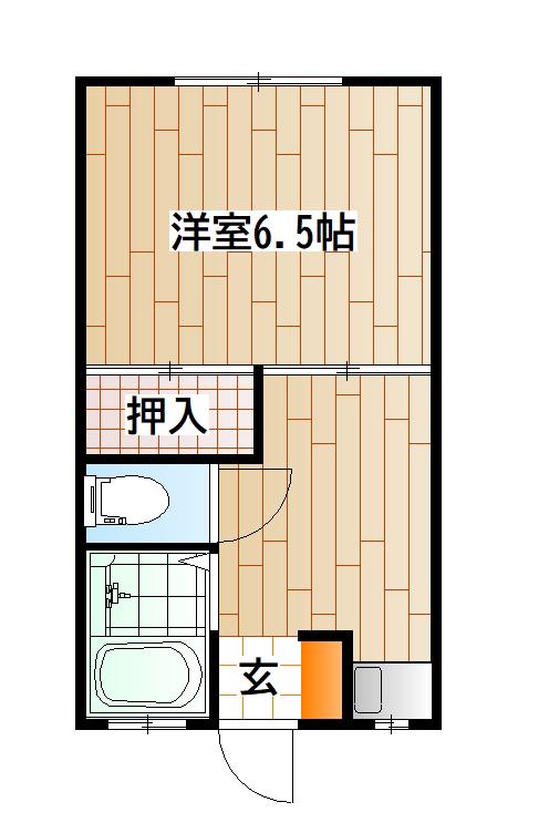 シルクハイツ(1K/1階)の間取り写真
