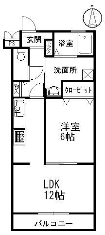 エムズドリームV(1LDK/3階)の間取り写真