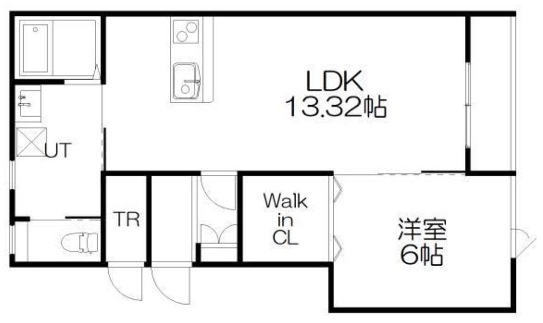 プリムヴェールII(1LDK/1階)の間取り写真