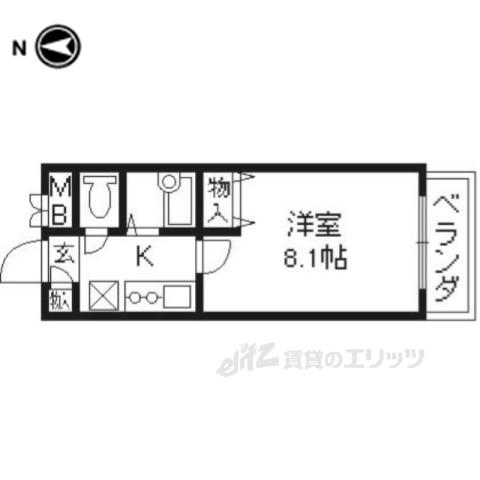 サンロイヤル藤ノ森(1K/2階)の間取り写真