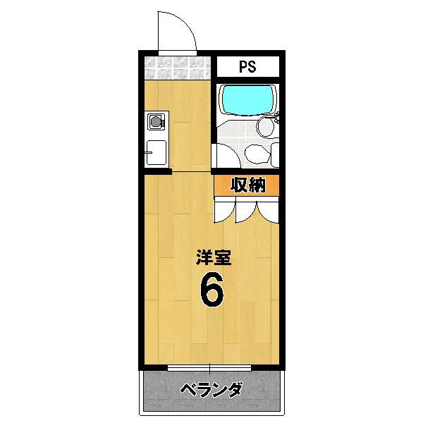 ドミニコ一番館(ワンルーム/4階)の間取り写真