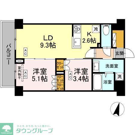 ロイジェント西新井(2LDK/5階)の間取り写真
