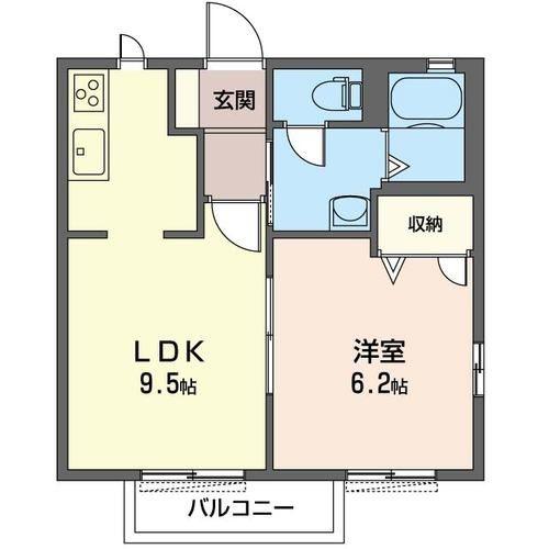 セゾン・フルーレ A(1LDK/1階)の間取り写真