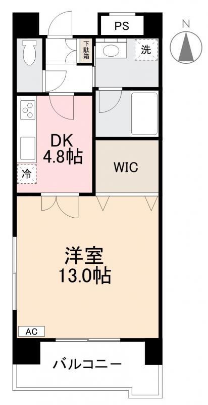 P・K・B(1DK/2階)の間取り写真