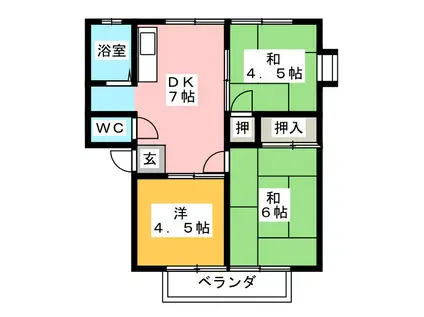 サンシティ奥村(3DK/2階)の間取り写真
