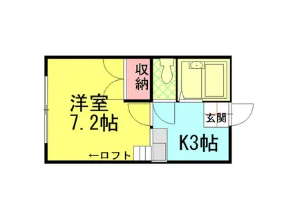 コーポ千木(1K/2階)の間取り写真
