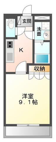ピュアコートアイ(1K/2階)の間取り写真