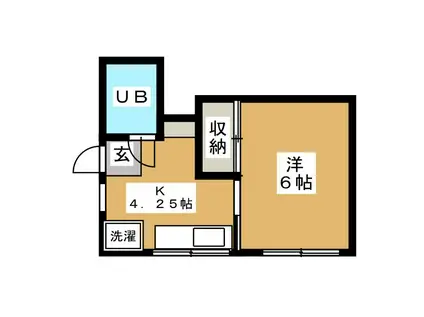 山七荘(1K/1階)の間取り写真