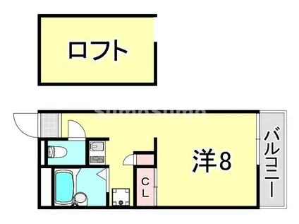 レオパレスエスパシオ21A(ワンルーム/3階)の間取り写真