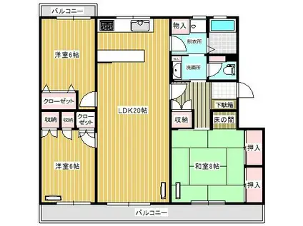 エスポワール21(3LDK/2階)の間取り写真