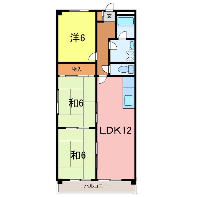 ニュータウン天白(3LDK/2階)の間取り写真
