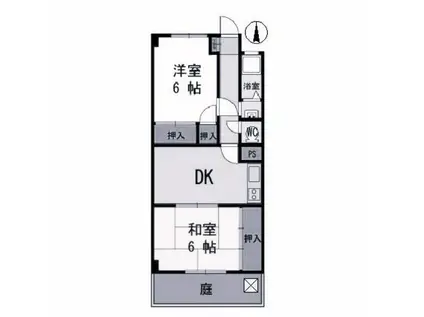 薬師グリーンハイツ(2DK/1階)の間取り写真