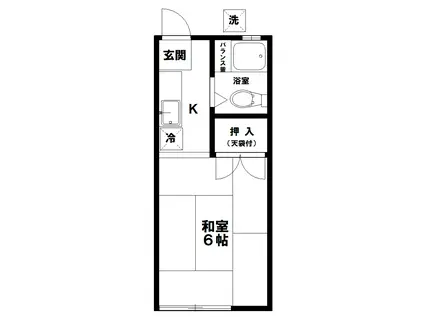 ハイツコシムラ(1K/2階)の間取り写真