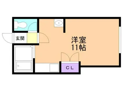 学大昭グリーンヒル3(ワンルーム/1階)の間取り写真