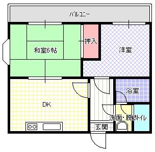 ケイプラザ金田(2DK/3階)の間取り写真