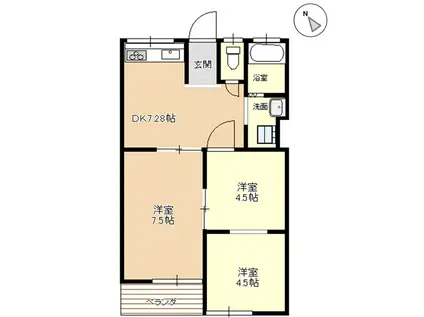 ダイヤモンドハイツ(3DK/3階)の間取り写真