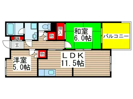 中野木フォレスト30(2LDK/2階)の間取り写真