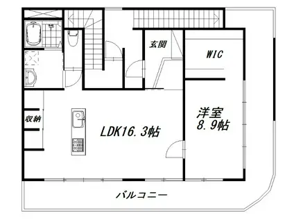 ティアラ(1LDK/2階)の間取り写真