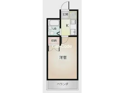 プラザドゥ・コルテ(1K/1階)の間取り写真