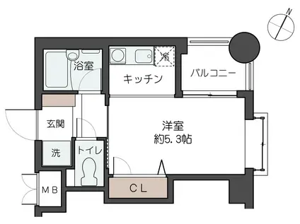 レジデンス篠原中町(1K/2階)の間取り写真