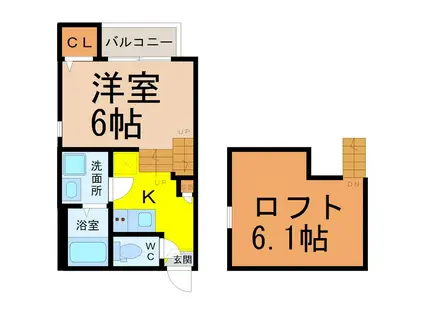 プランドール小幡(1SK/1階)の間取り写真