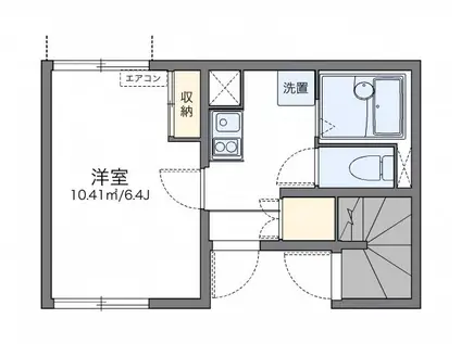 レオネクストグレンジ藤塚II(1K/1階)の間取り写真