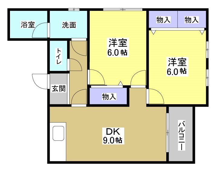 久嶋ハイム(2DK/3階)の間取り写真