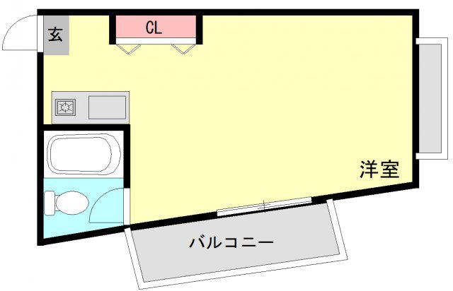 ワンズユース今寺(ワンルーム/2階)の間取り写真