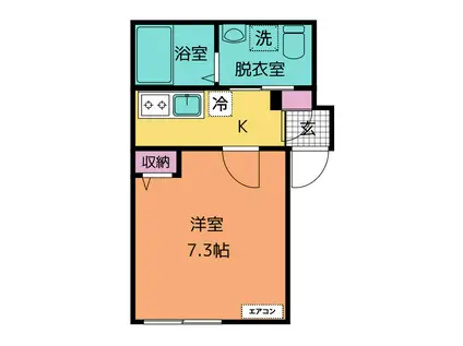 グランジュテ追浜パークテラス(1K/3階)の間取り写真