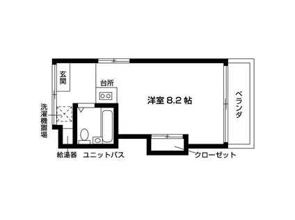ドムス柿木II(1K/1階)の間取り写真