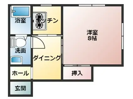 GINZA R 昭和町(1DK/1階)の間取り写真