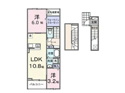 カーサ ブローテVII(2LDK/3階)の間取り写真