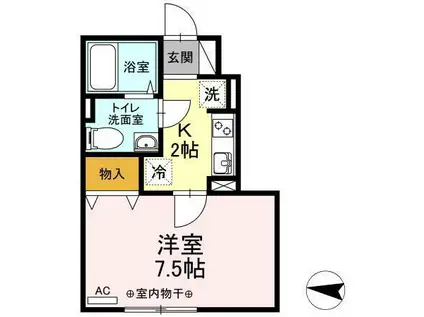 アルパイン(1K/1階)の間取り写真