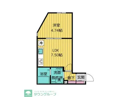 クリオ ラモード神楽坂(1DK/1階)の間取り写真