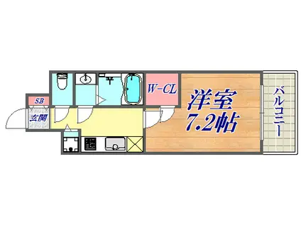 エスリード神戸レジデンス(1K/9階)の間取り写真